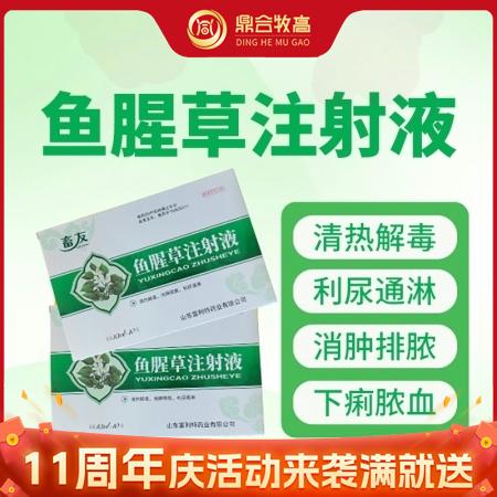 【鼎合牧高】鱼腥草注射液10支/盒母猪产后消炎呼吸道清热解毒消肿利尿原猪易自营