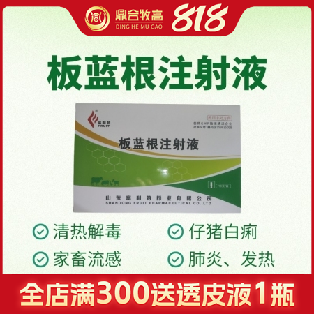 【鼎合牧高】板藍根注射液10ml/支*10支/盒針劑 ，家畜流感、仔豬白痢、肺炎...