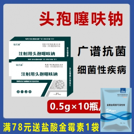 【华农利邦】注射用头孢噻呋钠 0.5gX10支/盒 细菌性呼吸道感染肠炎腹泻