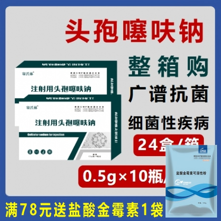 【整箱】注射用头孢噻呋钠 10支/盒×24盒/件 头孢抗菌药呼吸道感染细菌性疾病
