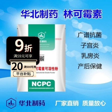 【华北制药】10%  盐酸林可霉素可溶性粉100g  肠炎 盆腔炎 子宫炎症