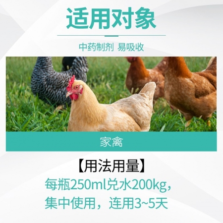 【绿健兽药】黄栀口服液250ml鸡鸭鹅兽用拉稀腹泻 凉血止痢 清热解毒