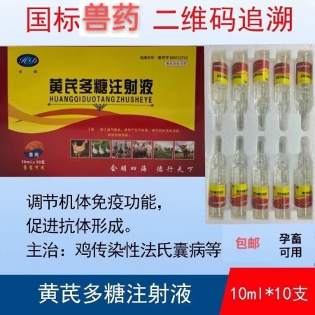 【会德】黄芪多糖注射液 感冒抗病毒 诱导产生干扰素 稀释液 提高免疫力  针剂10ml*10支