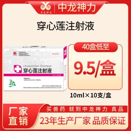 【中龙神力】穿心莲注射液，10支/盒，清热解毒，用于细菌性痢疾的治疗