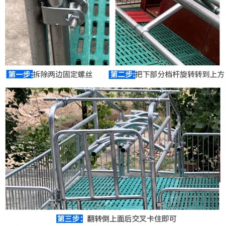  【清汐】母猪产床保育一体两用含定位栏猪用限位栏猪分娩床猪栏养猪场设备