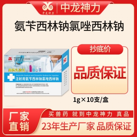 【中龙神力】注射用氨苄西林钠氯唑西林钠 广谱抗菌消炎 母猪产后消炎 育肥猪全身性...