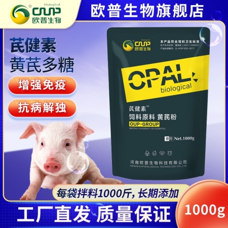 欧普黄芪提取物1000g大于70%黄芪粉饲料添加剂提高兽禽免疫力母猪保健多维生素提高产能减少疾病发生