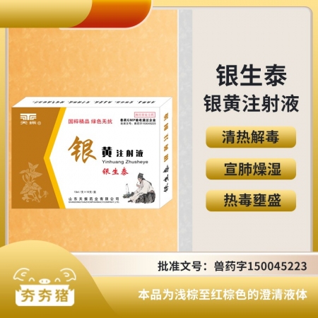 【夯夯猪】银黄注射液10ml/支*10支/盒解热退烧消炎抗病毒 风热感冒 流感呼...