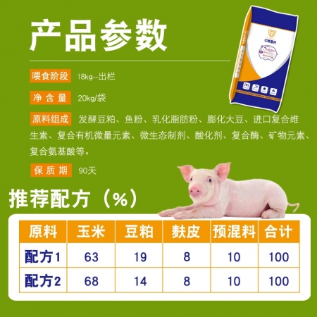 【中美普克】10%仔猪预混料小仔乳猪保育料中大猪育肥促生长饲料