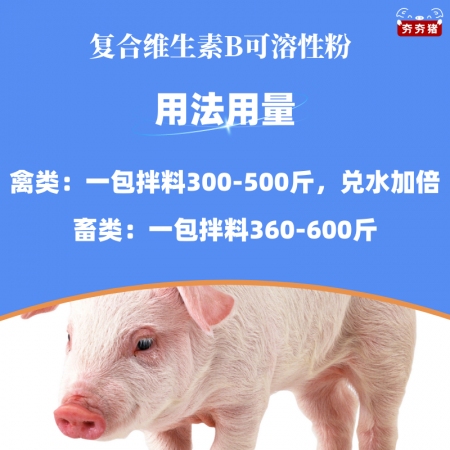 【夯夯猪】癞皮病 神经炎复合维生素B可溶性粉100g/100包/件 补充b维生素 国标兽药，保护肝脏