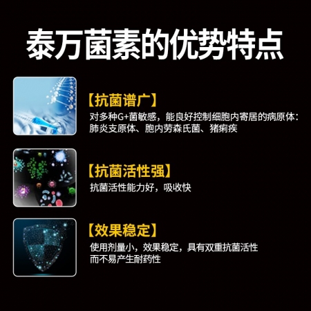 【施比龍-畜典】20%酒石酸泰萬菌素預混劑100g/袋圓環藍耳病毒呼吸道疾病支原體回腸炎