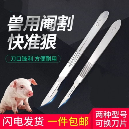 兽用阉猪刀笔式阉割刀小猪手术刀阉猪工具不锈钢劁敲猪刀煽猪去势