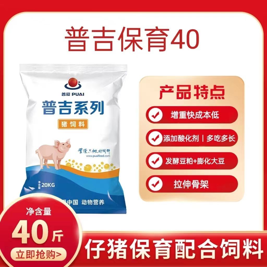 【普吉保育40】普愛40%乳豬前期濃縮飼料 40斤/袋  保育料 濃縮料 仔豬料乳豬料小豬料豬飼料 