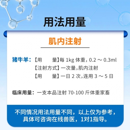【中龍神力】硫酸卡那霉素注射液 豬敗血癥 喘氣病 呼吸道感染 咳嗽 針劑 10ml×10支/盒 獸藥