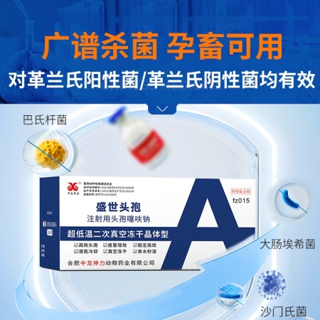 【中龍神力】凍干頭孢 注射用頭孢噻呋鈉 超低溫二次凍干晶體型 速溶 抗菌消炎 產后炎癥全身性感染