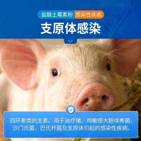 【中龍神力】10%鹽酸土霉素可溶性粉500g/袋 豬牛羊獸藥雞禽用產后消炎止黃白痢拉稀腹瀉