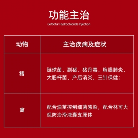  【賽為】10%長效頭孢噻呋混懸液50ml仔豬三針保健母豬產后消炎 鏈球菌副豬 呼吸道細菌性感染劑