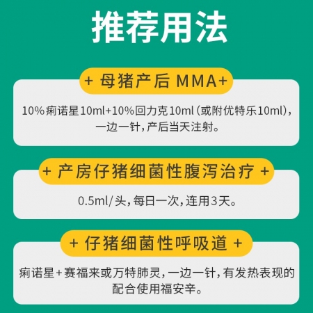 【回盛生物】10%恩諾沙星注射液100ml 痢諾星 治療仔豬黃白痢斷奶腹瀉腸炎支原體呼吸道病抗菌消炎