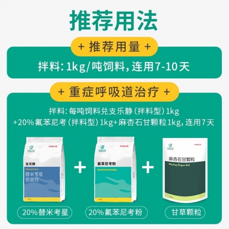 【回盛生物】20%替米考星預混劑100g 家畜呼吸道疾病咳嗽喘氣藍耳傳胸副豬豬肺疫喘氣病支原體肺炎