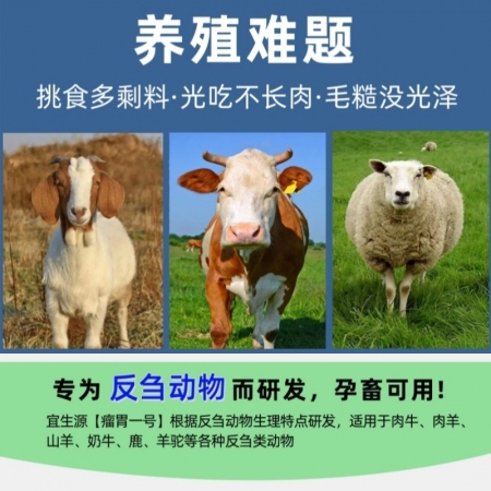 【宜生源】瘤胃一號 復合益生菌益生素有益菌牛羊催肥專用促生長增強胃動力反芻動物用于消化不良飼料添加劑