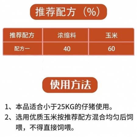 【金昊圆-4010金太子】40%仔猪乳猪保育浓缩料四六比只配玉米