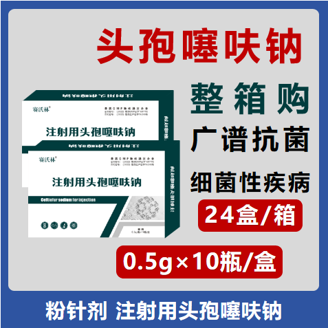 【整箱】注射用頭孢噻呋鈉 10支/盒×24盒/件 頭孢抗菌藥呼吸道感染細菌性疾病