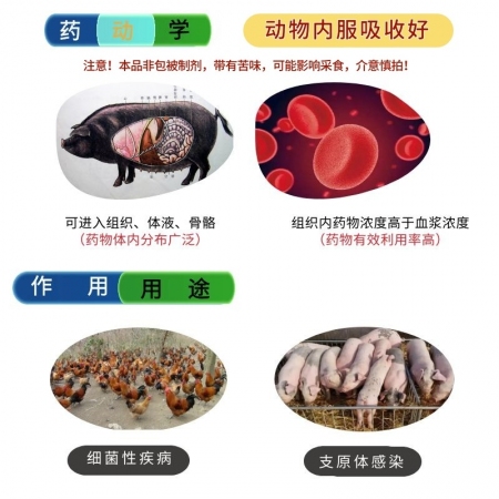 【宜生源】恩諾沙星可溶性粉 腸炎下痢斷奶腹瀉咳嗽氣喘支原體肺炎黃白痢搭配替米多西阿莫西林病毒性腹瀉