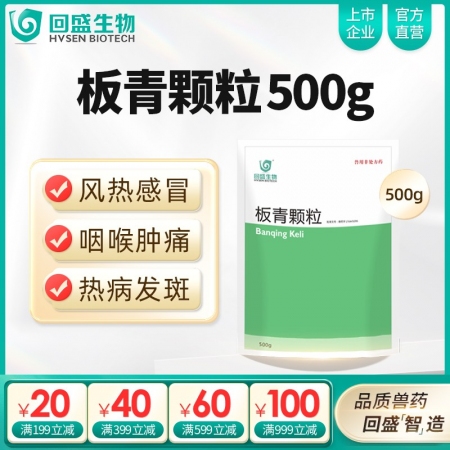 【回盛生物】板青顆粒500g 清熱解毒退熱治流感感冒咳嗽消熱斑抗病毒中藥獸藥