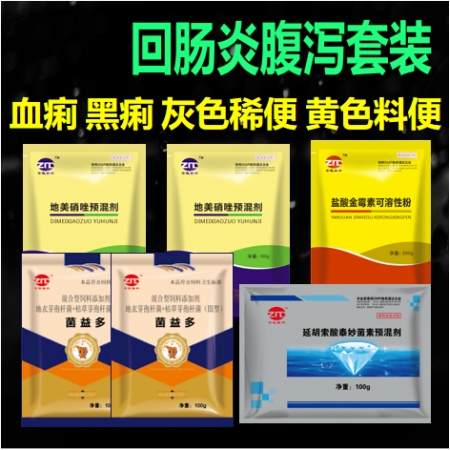 【仲牧联和】回肠炎套装（地美硝唑2袋+菌益多2袋+盐酸金霉素1袋+泰妙菌素1袋）...