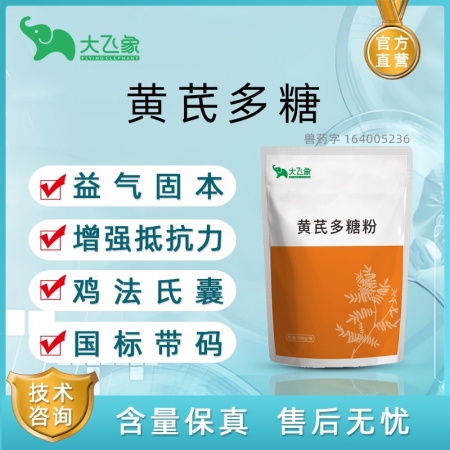 【大飛象】黃芪多糖粉 國標獸藥500g促生長提高免疫力母豬保健多維生素 提高產能 黃芪粗提物