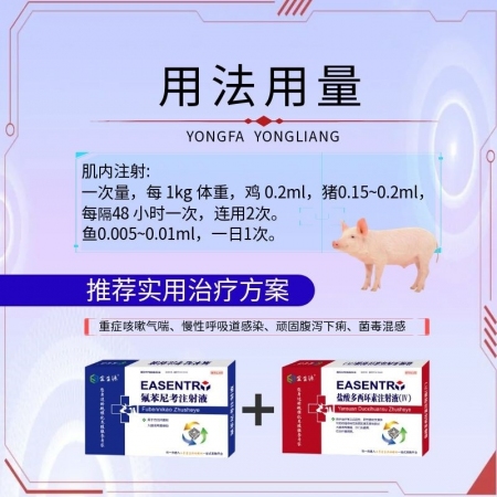 【宜生源】氟苯尼考注射液10ml*10支 國標獸藥咳嗽氣喘呼吸道感染支原體肺炎仔豬腹瀉腸炎母豬保健