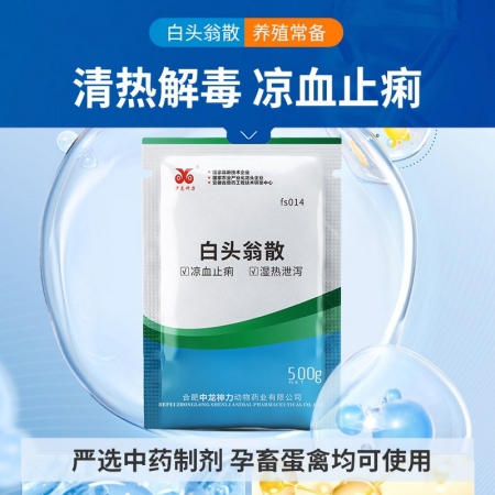 【中龍神力】白頭翁散 500g 獸藥獸用止痢散大腸桿菌豬雞用拉稀止痢黃白痢中藥