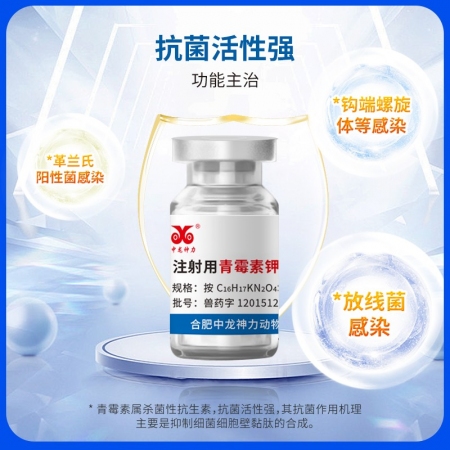 【中龍神力】80萬(wàn)注射用青霉素鉀豬牛羊雞兔犬抗菌消炎藥獸用正品獸藥