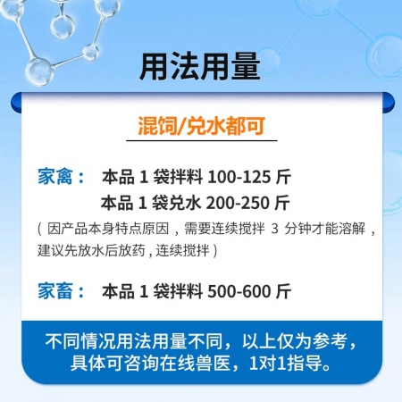【中龍神力】25%酒石酸泰萬菌素可溶性粉藍耳回腸炎支原體感染豬雞藥