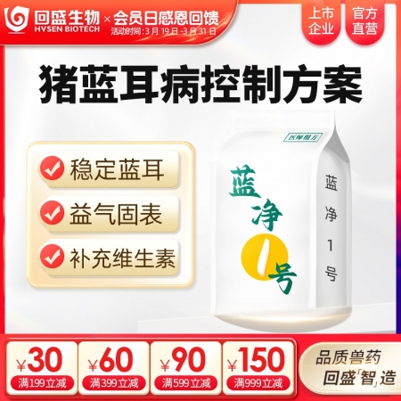 【回盛生物】|蓝净一号|猪蓝耳病控制方案 蓝耳防控抗应激增强免疫力
