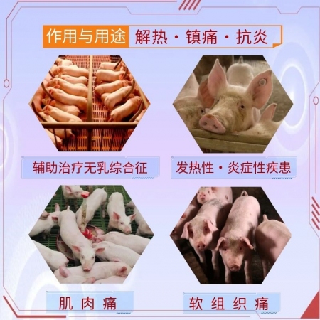【宜生源】氟尼辛葡甲胺注射液10ml*10支 解熱退燒鎮痛鏈球菌高燒不退高熱混感稀釋頭孢青霉素母豬