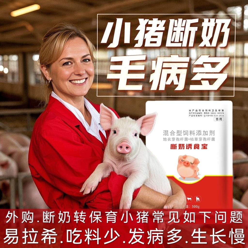 【愛要喂】斷奶誘食寶仔豬小豬斷奶應激保育豬補充益生菌改善腸道腹瀉拉稀枯草芽孢桿菌地衣芽孢桿菌外購仔豬