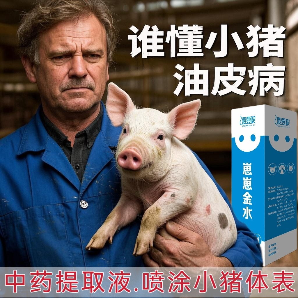 【愛要喂】崽崽金水：仔豬滲出性皮炎小豬油皮病圓環病毒濕疹表皮膚潰爛黑斑黑點油膩紅斑紅點丘疹濕疹皮膚病
