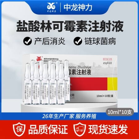 【中龍神力】鹽酸林可霉素注射液10ml*10支 治療母豬產前產后感染  子宮炎