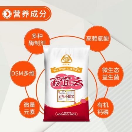 百樂小豬寶4%小豬料飼料育肥豬飼料預混料20kg微量元素維生素