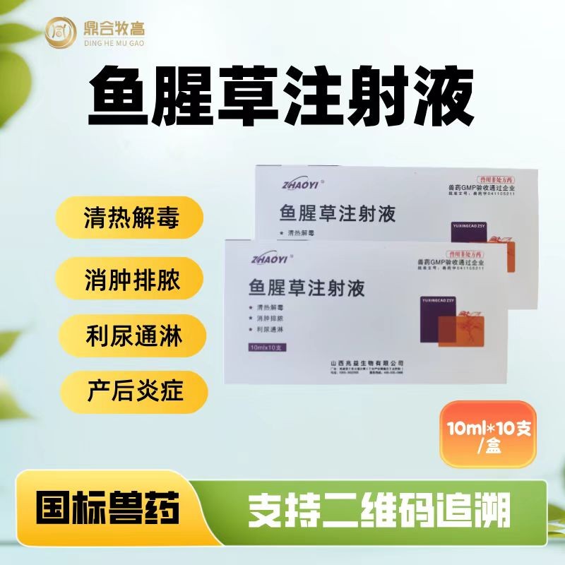 【鼎合牧高】魚腥草注射液10支/盒母豬產(chǎn)后消炎呼吸道清熱解毒消腫利尿原豬易自營