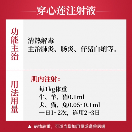 【吉博士】穿心蓮注射液針劑10ml*10支 腸炎 肺炎 清熱解毒 仔豬白痢