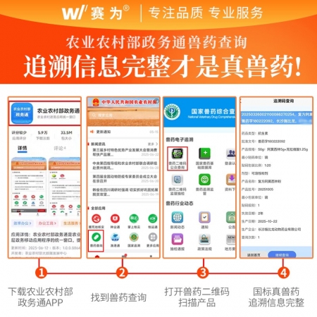 【賽為】復方阿莫西林粉克拉維酸鉀500g復方多效豬丹毒鏈球菌廣譜消炎