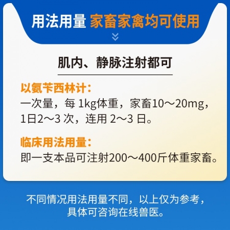 【豬大夫】注射用氨芐西林鈉0.5g 獸用 豬牛羊雞用拉稀大腸桿菌