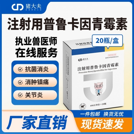 【豬大夫】注射用普魯卡因青霉素400萬單位 獸用  豬馬牛羊放線菌