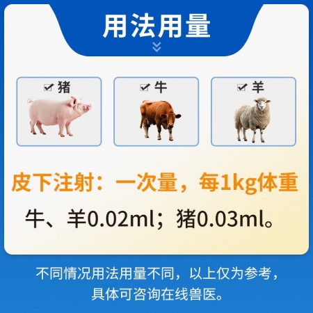 【豬大夫】100ml伊維菌素注射液 獸用 家畜豬牛羊線(xiàn)蟲(chóng)螨蟲(chóng)抗寄生