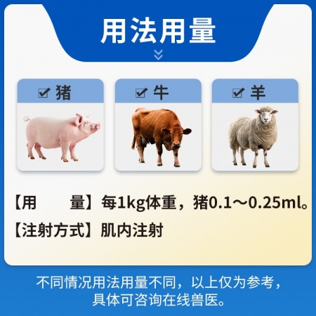 【豬大夫】乙酰甲喹注射液 頑固性腹瀉黃白痢傷寒痢疾回腸炎