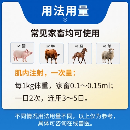 【豬大夫】硫酸卡那霉素注射液抗菌消炎專治大腸桿菌支原體呼吸道泌尿道腸道感染敗血癥