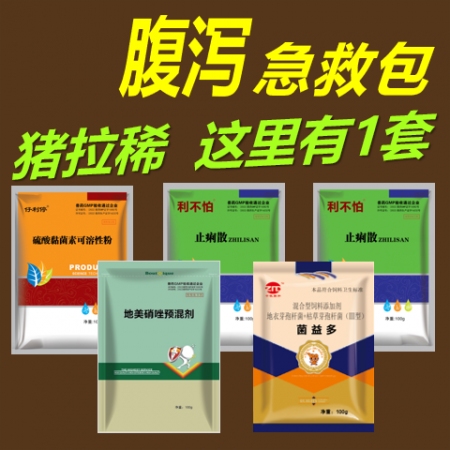 【仲牧聯和】腹瀉包（利不怕2袋+仔利停1袋+地美硝唑1袋+菌益多1袋）拉稀藥止痢腹瀉套餐