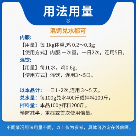 【豬大夫】10%阿莫西林可溶性粉 豬雞牛羊通用 主治呼吸道腸道感染 孕畜可用 飲水方便